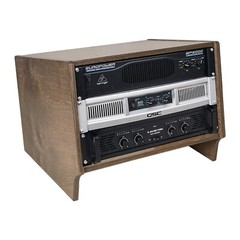 Sound Town DIY 6U Angled Studio Rack w/ Plywood, Weathered Brown (SDRK-Y6SLB)