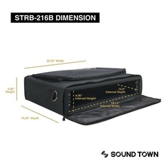 Sound Town Portable 2U Bag w/ 14″ Rackable Depth, Plywood Rack Frame STRB-216B
