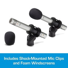 Samson Pencil Condenser Microphones, Silver (SAM C02PR)