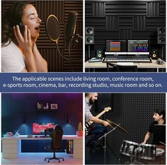 6-24- 96 x Acoustic Foam Panels Studio Noise Soundproofing Wall Tiles 12*12 inch