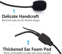 2Pcs Microphone Headset Mic, Flexible Wired Boom for Voice Amplifier, 3.5Mm Conn