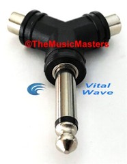 (4) 1/4″ Male Mono Plug to Dual RCA Jacks (F) Audio Cable Cord Adapters VWLTW