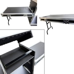 16U Shockproof Rack Case 3-Door w Mixer Shelf Heavy Duty Flight Case 19″ Rail
