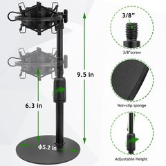 Frgyee Upgraded AT2020 Desktop Mic Stand, Adjustable Stand