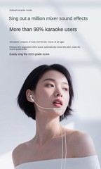 Sound card headphones wired in-ear magnetic suction MIC music singing recording