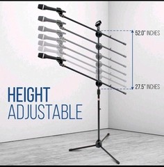 Pyle Tripod Microphone Stand – Adjustable & Extendable (Set of 2) PMKSKT35