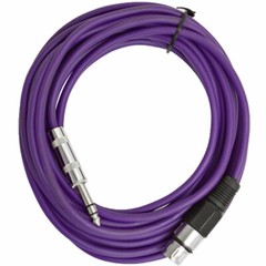 SEISMIC AUDIO – 25 Ft Purple XLR Female to 1/4″ TRS Patch Cable Snake Cords