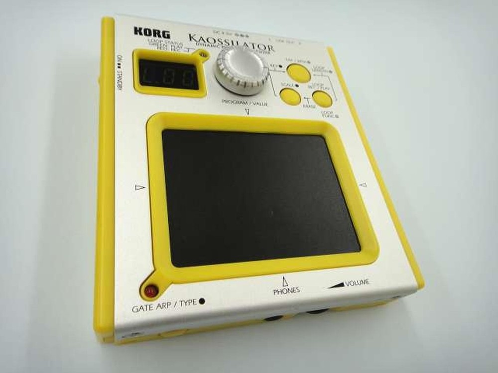 KORG Kaossilator KO-1 Dynamic Phrase Synthesizer Yellow Touchpad Synth Tested