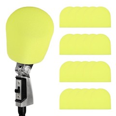20Pcs PodMic Filter Foam Cover, Microphone Covers Foam Classic for KTV, Yellow