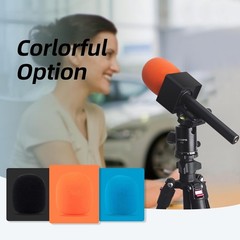 Mic Handle for DJI Rode Microphone, Handheld Stand Holder Black/Orange/Blue