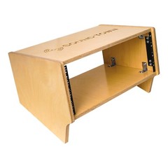 Sound Town DIY 4U Angled Desktop Studio Rack w/ Plywood, Golden Oak (SDRK-Y4SL)