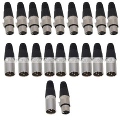 10 x Pair 3 Pin XLR Audio Cable Connector MIC Microphone Snake Plug+ Female Jack