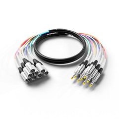 10ft Snake Cable, 8-Channel Shielded Audio Cable 1/4“ TRS to XLR Male, with Col