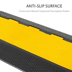 Pyle Anti-Slip Rugged Durable Multi-Channel Cable Cover Ramp & Protection