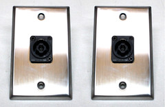 (2) Two Single Wall Plates w/ Single Genuine Neutrik NL4MPXX SpeakON (Stainless)