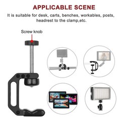 Microphone Holder C Clamp 1/4 3/8 Threaded Hole 5/8 Screw Adapter 12lb/5kg