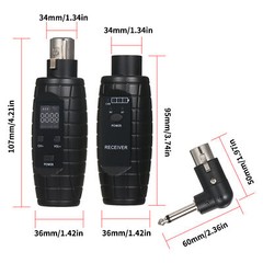 Wired to Wireless Microphone Converter Transmitter Receiver Rechargeable M6O8