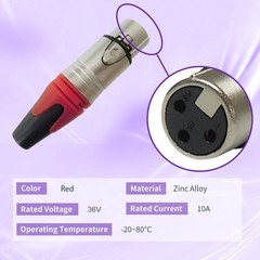 XLR 3pin Male Plug and Female Socket with Fine Nickel Plated housing