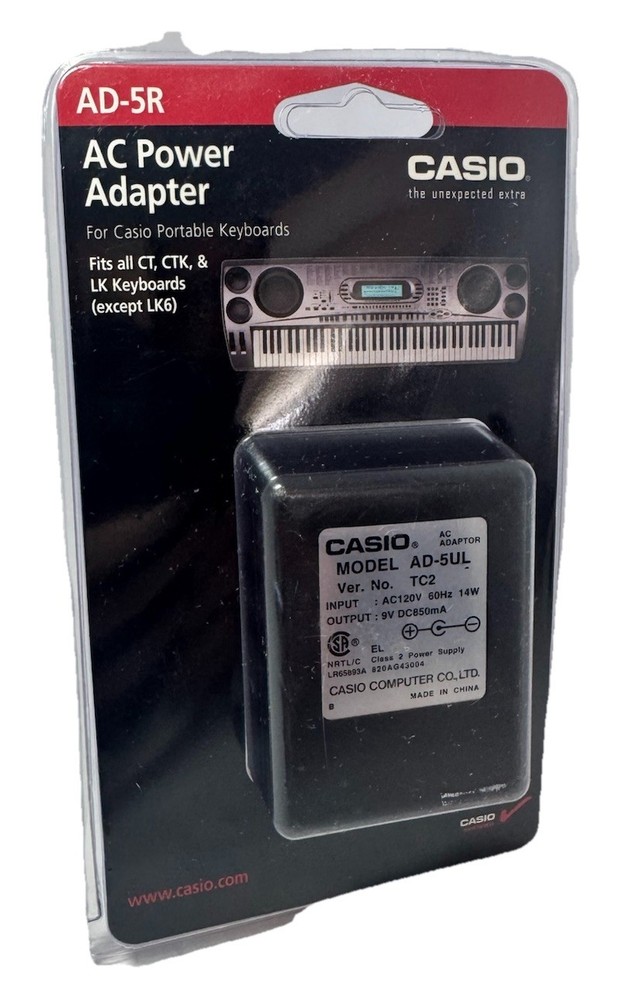 Casio AD-5R AC Power Adapter OEM Keyboard Power Supply New Sealed