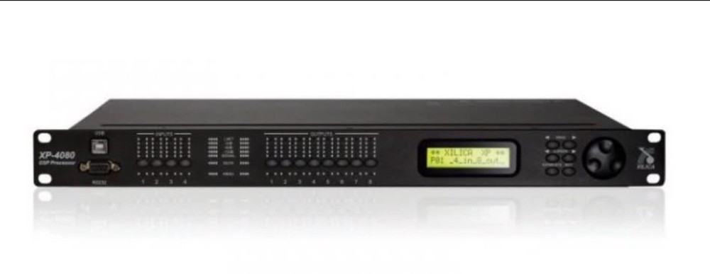 Xilica Audio Design, XP4080 DSP loudspeaker processor, Four in by Eight out .