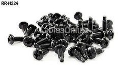 #12-24 Thread Black Oxide Rack Screws for Network Equipment, 50 Pack, RR-H224