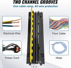 VEVOR Cable Ramp Protector 1 Channel Hose Cover Speed Bump for Road