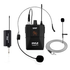 Pyle UHF Wireless Microphone System Kit – Portable Professional Black