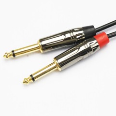 1/4 TRS Stereo Male to Dual 1/4 TS Male Stereo Breakout Splitter Y Cable