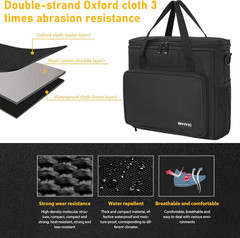 4 Slots Wireless Microphone Case with Foam, Microphone Carry Travel Bag with Sho