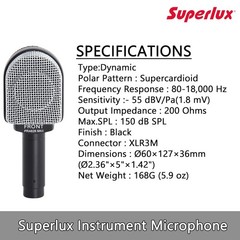 PRA628MKII Professional Dynamic Instrument Microphone, Wired Super-Cardioid M…
