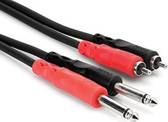 2 m Stereo Interconnect (Dual 1/4″ TS – Dual RCA)