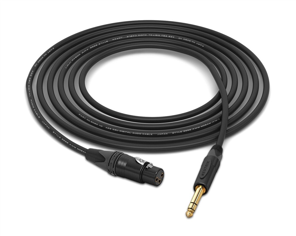XLR-Female to 1/4″ TRS Cable | Mogami 3080 & Neutrik Gold Connectors | 35 Feet