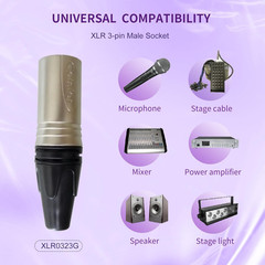 10 PCS XLR 3pin Male Plug and Female Socket with Fine Nickel Plated housing