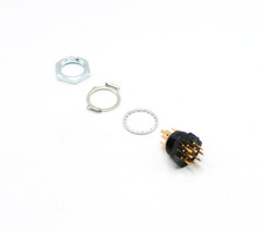 9-Pin Male Mini Hexagonal Connector Plug Lock Hex Nut Washer 126-219-1000 Black