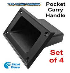 (4) Recessed Cabinet Plastic Pocket Handles Rack Case DJ PA Speaker Box Handle
