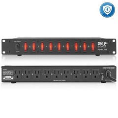 New PylePro 1U Rack Mount AC Power Supply Strip 15A 1800VA Cords And Wire PDBC70