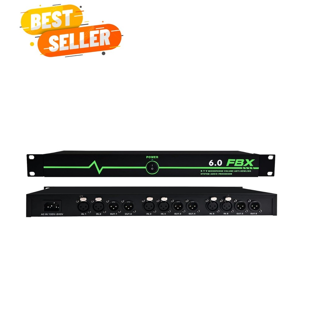 Professional Feedback Suppressor, Audio Processor, 6-In 6-Out Microphone Anti…