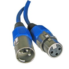 25 FT foot 3 pin XLR male to female mic microphone audio extension cable BLUE