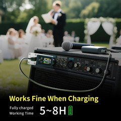 UHF Wireless XLR Transmitter and Receiver for PA System,150 ft Range | Auto Chan