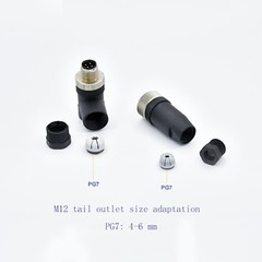 M12 4 Pin Female Connector, 12mm A Code Industrial Circular Connector IP67