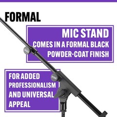On-Stage MS500 Adjustable Mic Stand-Boom Arm, Portable, Foldable Design with