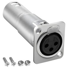 XLR 3 Pin Pass Through Panel Mount Connector,Mic XLR 3PIN D-Type Female to Male