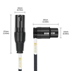 Rotatable Right-Angle XLR Cable, Adjustable-Angle Low-Profile XLR Microphone …