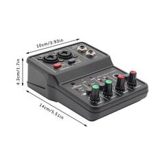 2 Channel Audio Mixer Usb Dj Sound Mixing Console Amplifier Studio Live Party