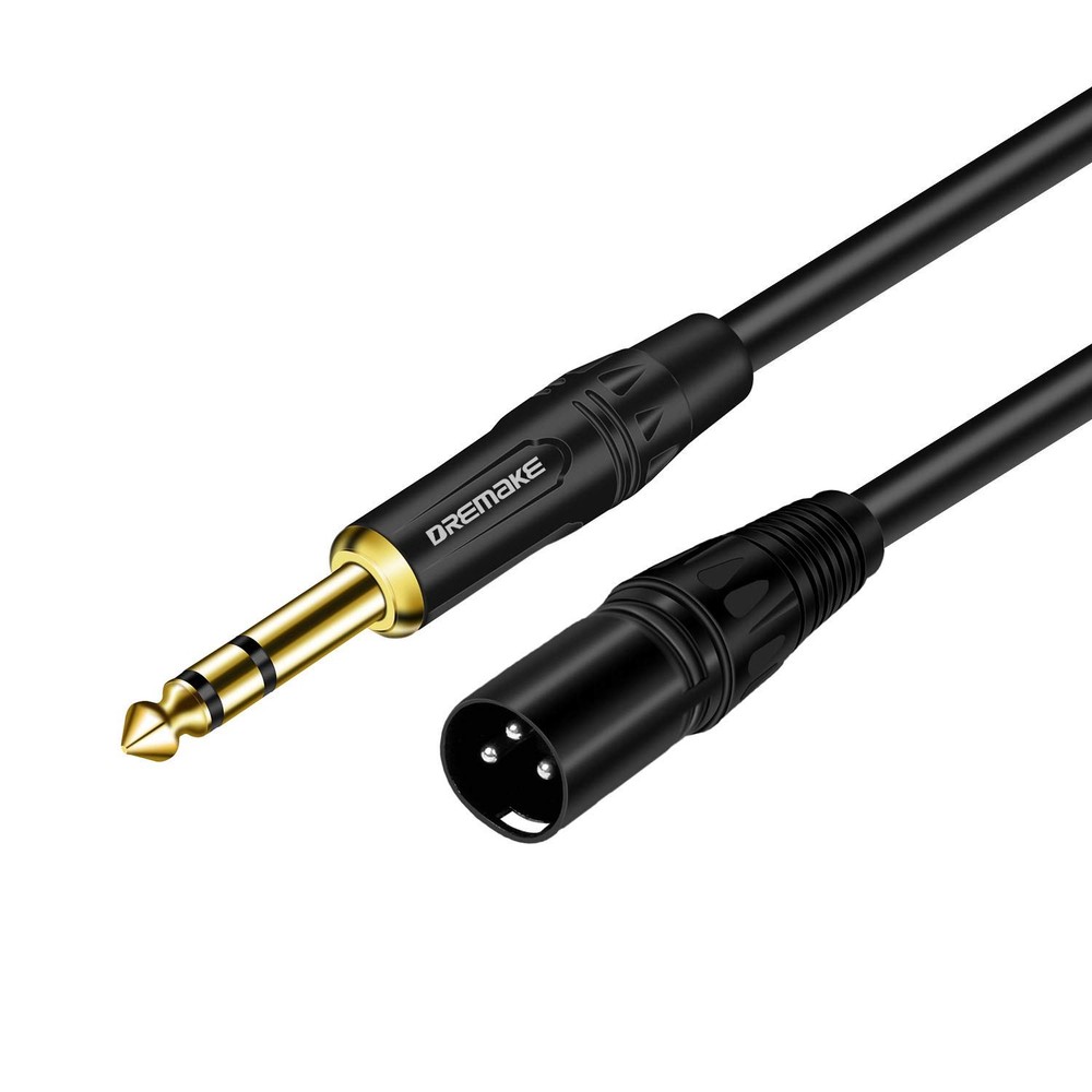 15 FT 6.35 mm 1/4 Inch TRS to XLR Audio Stereo Mic Cable – Gold Plated 1/4 In…