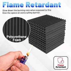 36 Pack Acoustic Foam Panels 2″x12″x12″ Soundproofing Wedge with Adhesive for St