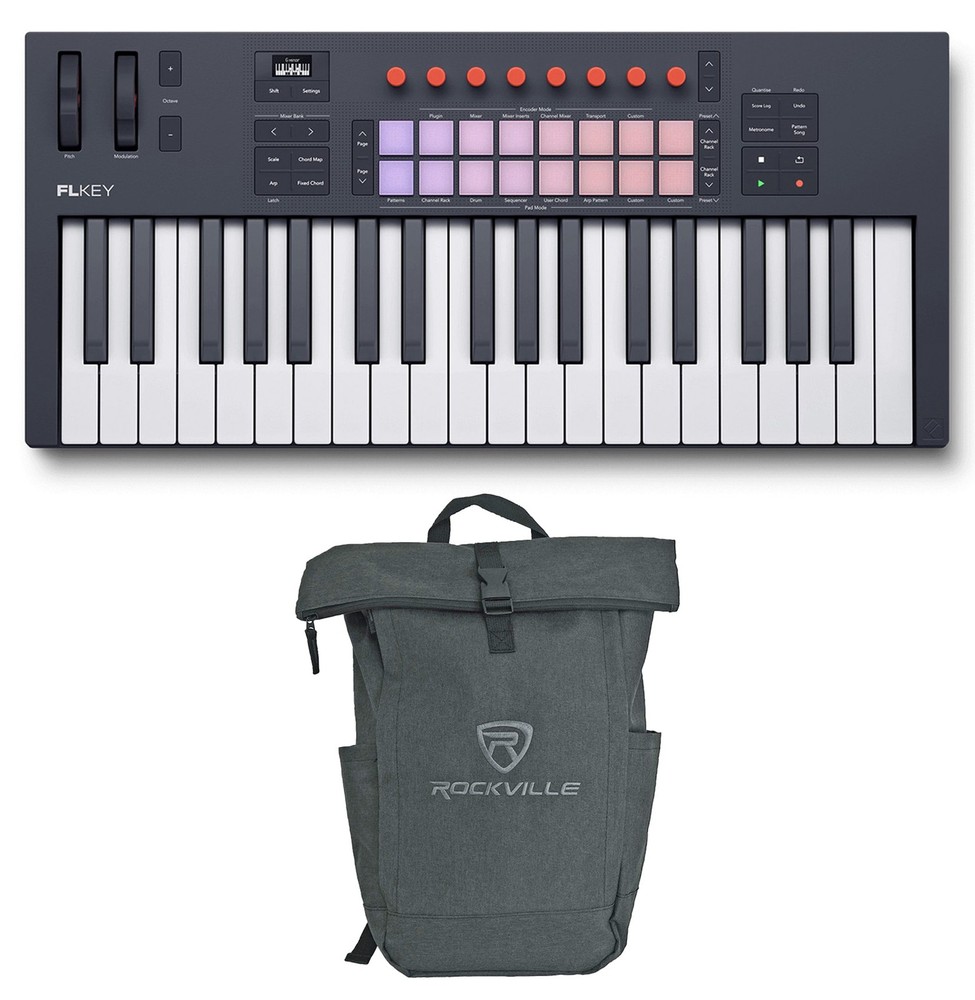 Novation FLkey 2 37 Key MIDI Keyboard Controller for FL Studio+Laptop Backpack