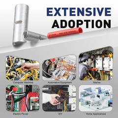 haisstronica Non Insulated Butt Connectors Kit, 100pcs 16-14 AWG, silver
