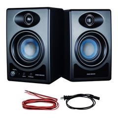 Powered Active Desktop Computer Recording DJ Monitor Speakers w Isolator Pads