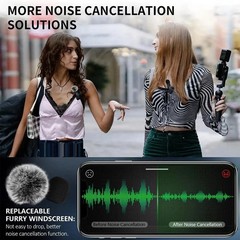 Wireless Microphone Mini Mic for iPhone/Android Phone, LED Display Lavalier Mic
